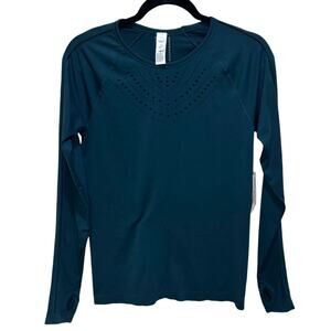 Old Navy Active Go-Dry Fitted Seamless Top - Dark Teal Size M